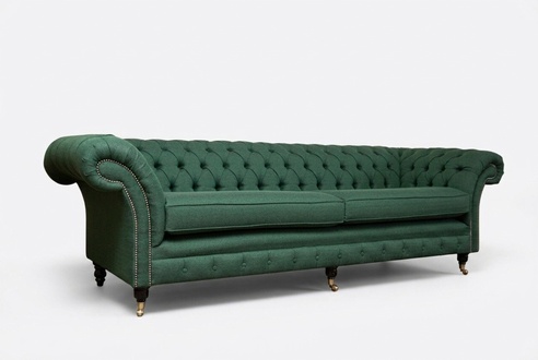 Knopf Sofa Chaesterfield Sofas 4 Sitzer Couch Polster Stoff Wohnzimmer