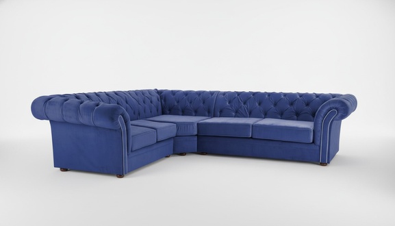 Königliche Chesterfield Couch Ecksofa Polster Sitz Stoff Samt Eck Garnitur Neu