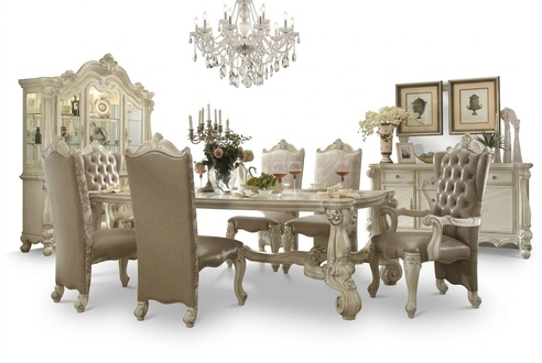 Königlicher 7tlg. Esszimmer Garnitur Set Barock Rokoko Tisch 6x Stühle Stuhl neu