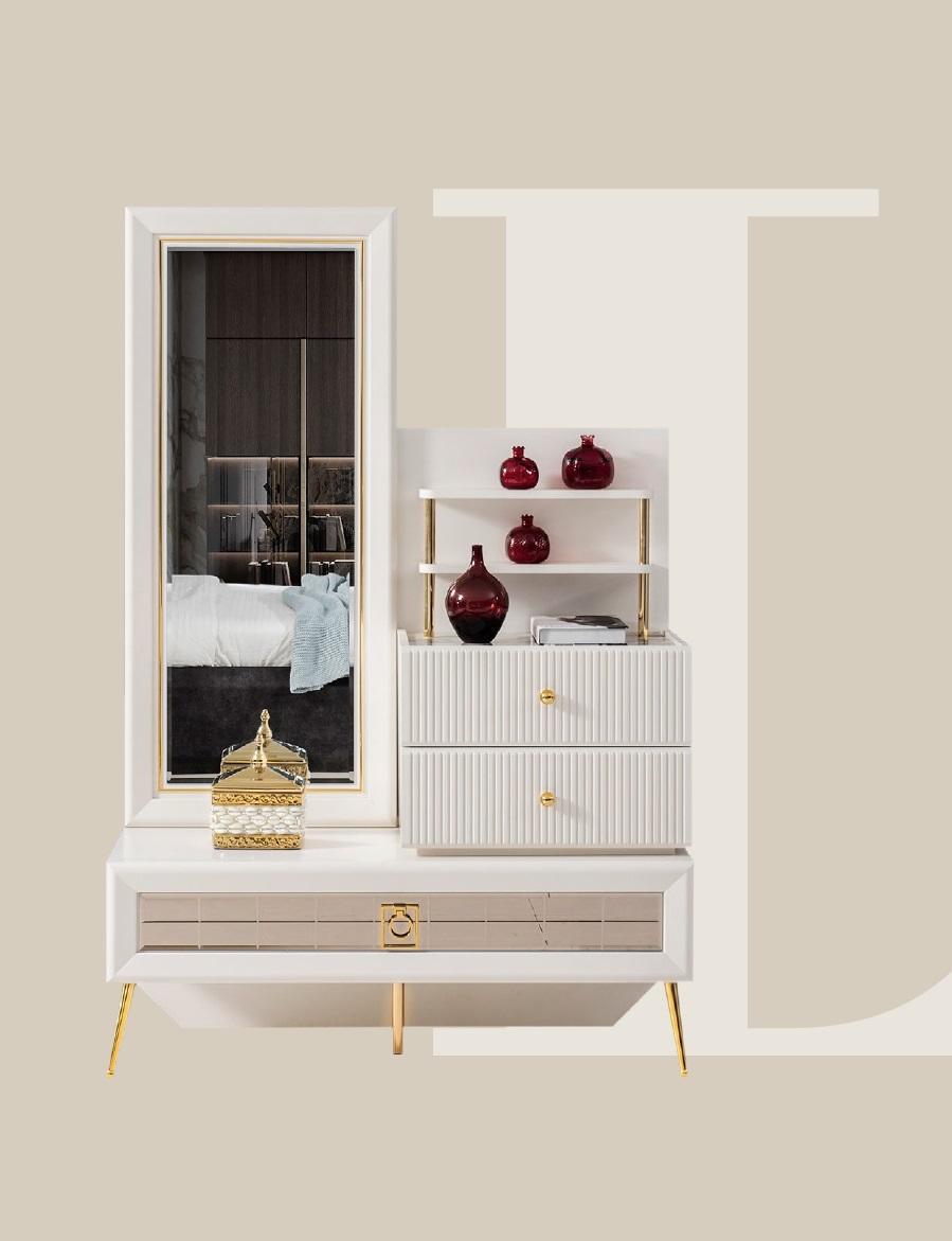 Kommode Spiegel Holz Kommoden Luxus Garnitur Gruppe Schlafzimmer Set Neu