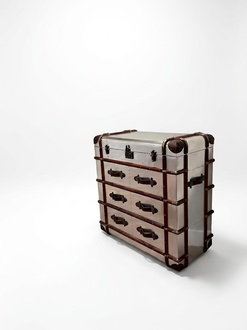 Kommode Aluminium Vintage Koffer Sideboard Flieger Aviator Designer Möbel Stil