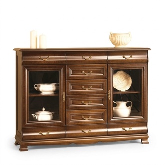 Kommode Anrichte Schrank Kommoden Holz Glas Wohnzimmer Design Möbel Regal Hotel