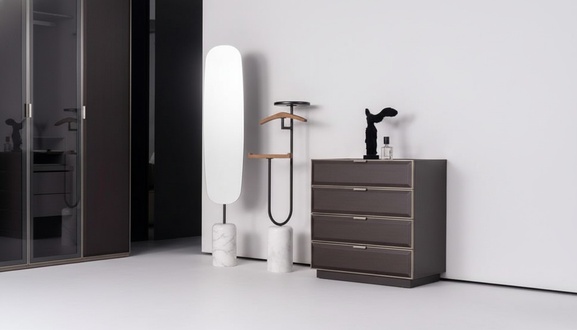 Kommode Kleiderbügel Standspiegel Butler Schrank Spiegel Schlafzimmer Set