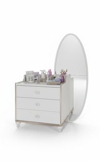 Kommode mit Spiegel Möbel Moderne Kommode Holz Jugend Zimmer Weiß Neu