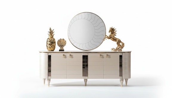 Kommode Spiegel Holz Kommoden Garnitur Modern Schrank Konsole Möbel Neu Set 2tlg