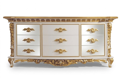 Kommode Wohnzimmer Kommoden Schubladen Holz Sideboard Schrank Schränke Massiv