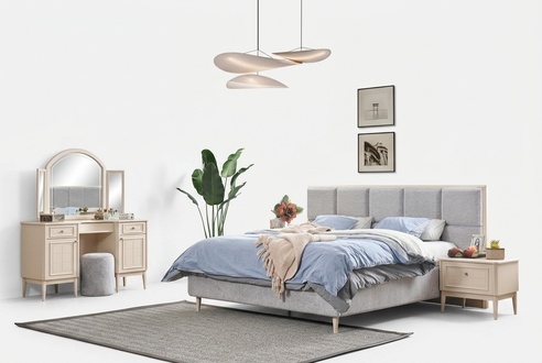 Komplett Schlafzimmer Möbel Set Bett 2x Nachttisch Schminktisch 4tlg