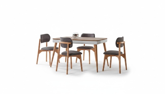 Komplett Set Esstisch 4x Stühle Esszimmer Set Ess Gruppe Holz Tisch Tische 5tlg