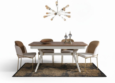 Komplett Set Esstisch 4x Stühle Esszimmer Set Ess Gruppe Holz 5tlg