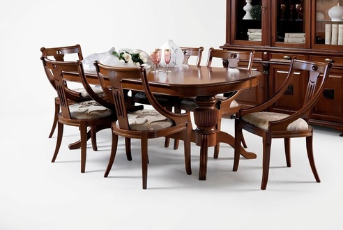 Komplett Set Esstisch + 6 Stühle Esszimmer Set Ess Gruppe Holz Tisch Tische 7tlg