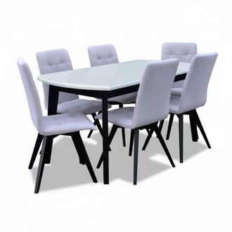 Komplett Set Esstisch + 6 Stühle Esszimmer Set Ess Gruppe Holz Tisch Tische Neu