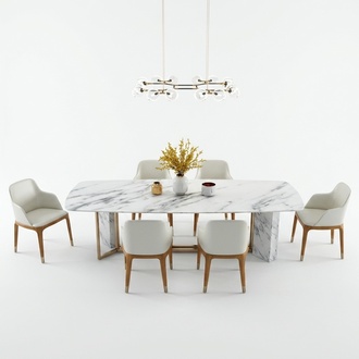 Komplett Set Esstisch + 6 Stühle Esszimmer Set Ess Gruppe Holz Tisch Tische 7tlg