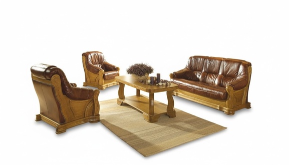 Komplett Set Ledergarnitur Ledersofa Ledercouch Sofa Sitz Couch 3+2+2