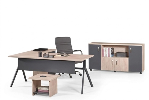 Komplettbüro Büromöbel Eckbürotisch Büro Bürotisch Set 3tlg Holz Grau