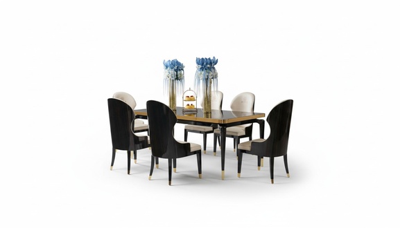 Komplette Esszimmer Garnitur Tisch 6x Lehnstuhl Stühle Luxus Essgruppe Set 7tlg