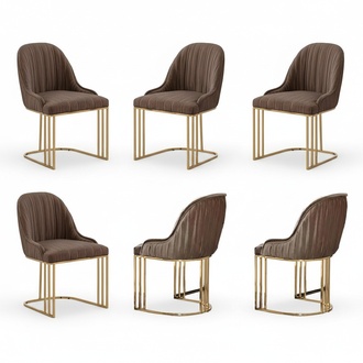 Komplette Küchenstühle Esszimmerstühle Stühle Beige 6tlg Stoff Design