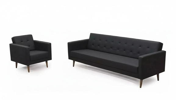 Komplette Sofagarnitur Sessel Dreisitzer Stil Möbel Arbeitszimmer 3+1