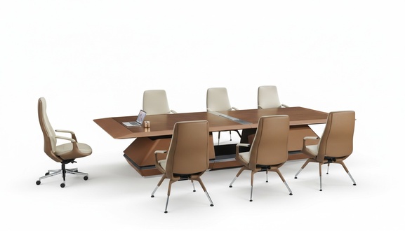 Konferenz Tisch Zimmer Meeting + 6x Stühle Schulungstische Tische 7tlg. Garnitur