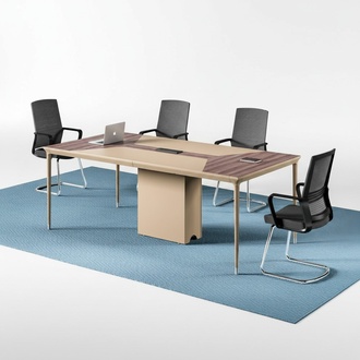 Konferenztisch Bürotisch Arbeitstisch Schreibtisch Holz Beige Große