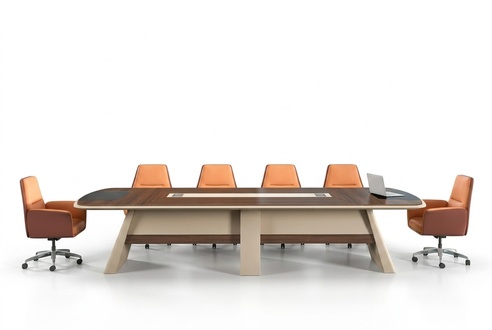 Konferenztisch Bürotisch Arbeitstisch Schreibtisch Luxus Holz Braun