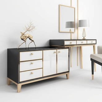 Konsolen Schmink Tische Tisch Designer Holz Kommode Side Board Kommode