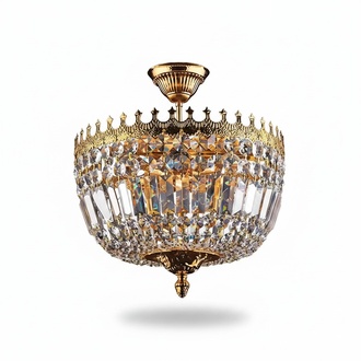 Kronleuchter Deckenleuchter Luxus Gold Deckenlampe Lüster Kristall Art