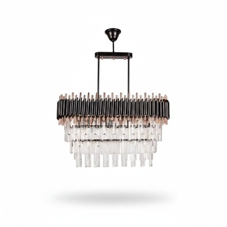 Kronleuchter Deckenleuchter Luxus Grau Deckenlampe Lüster Kristall