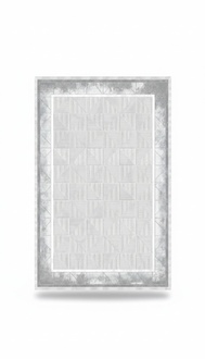 Kunstfaserteppich Teppich Geometrisches Muster Bordüre Kurzflor Grau