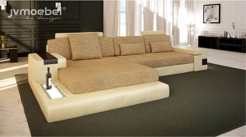 L-Form Sofa Couch Design Couch Textil Modern Polster Wohnlandschaft Ecksofa Neu
