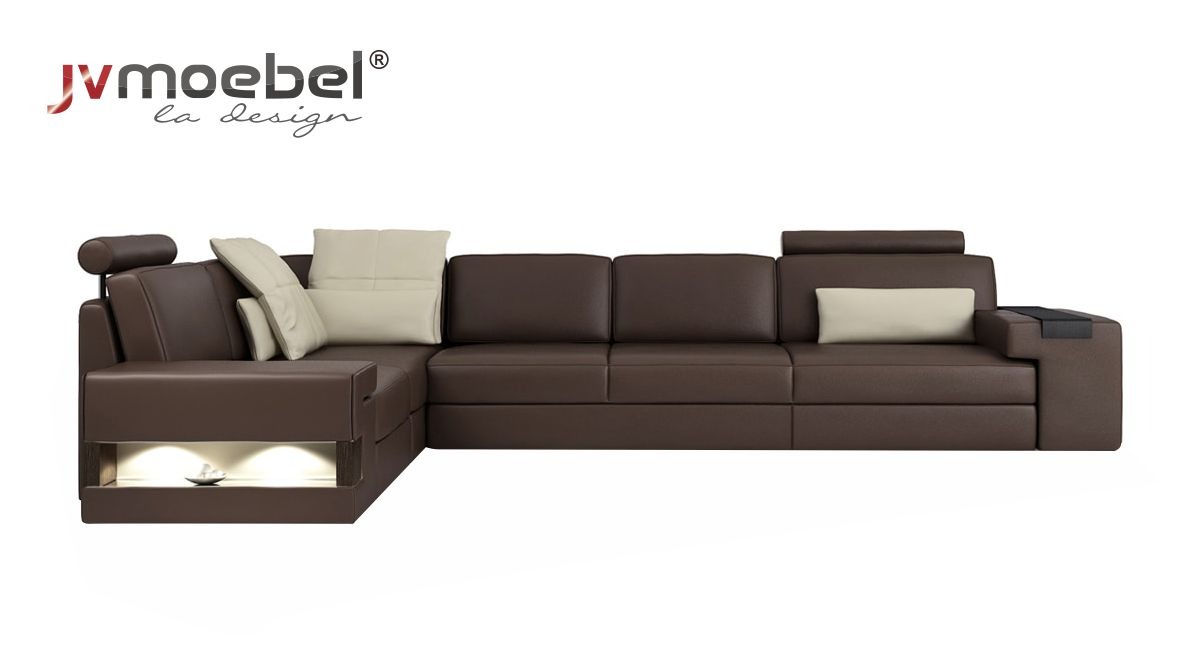 Wohnzimmer Braun Möbel Textil Sofas Ecksofa L Form Couch Polstermöbel Schlafsofa