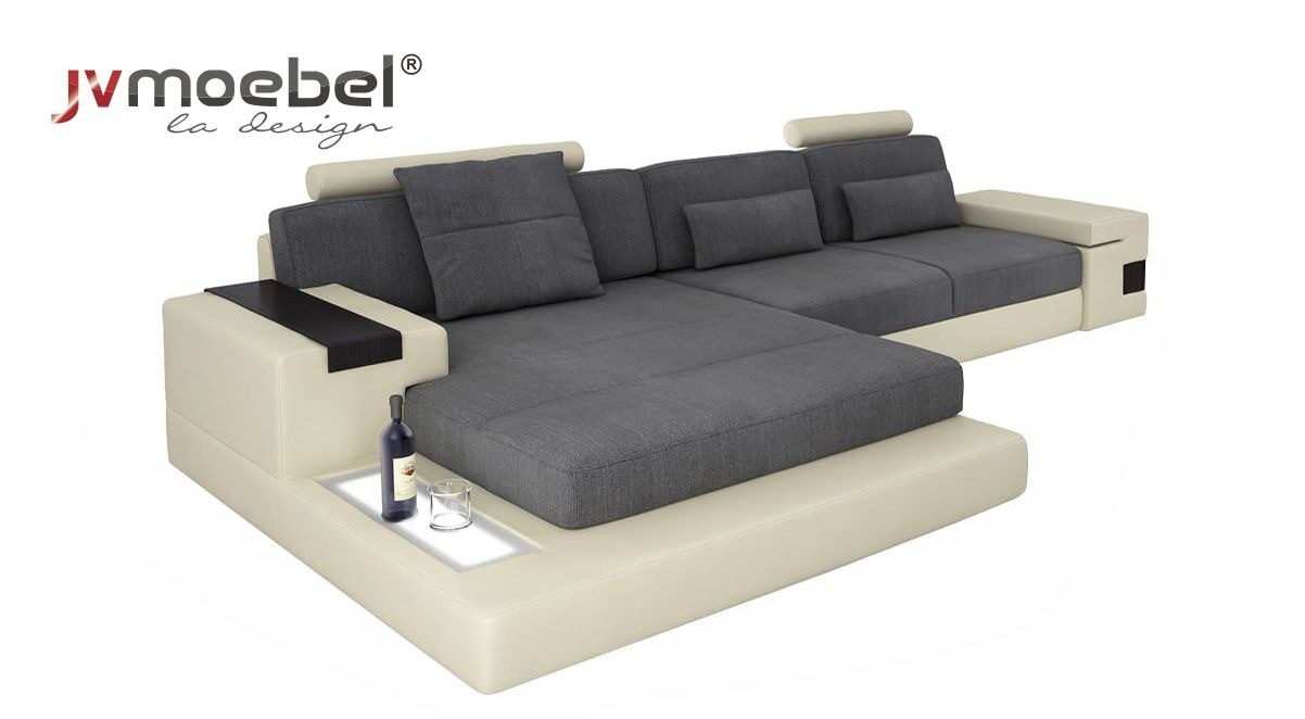 Luxus Sofa Couch Ecke Polstermöbel Wohnzimmer L-Form Modern Design Textil Stoff