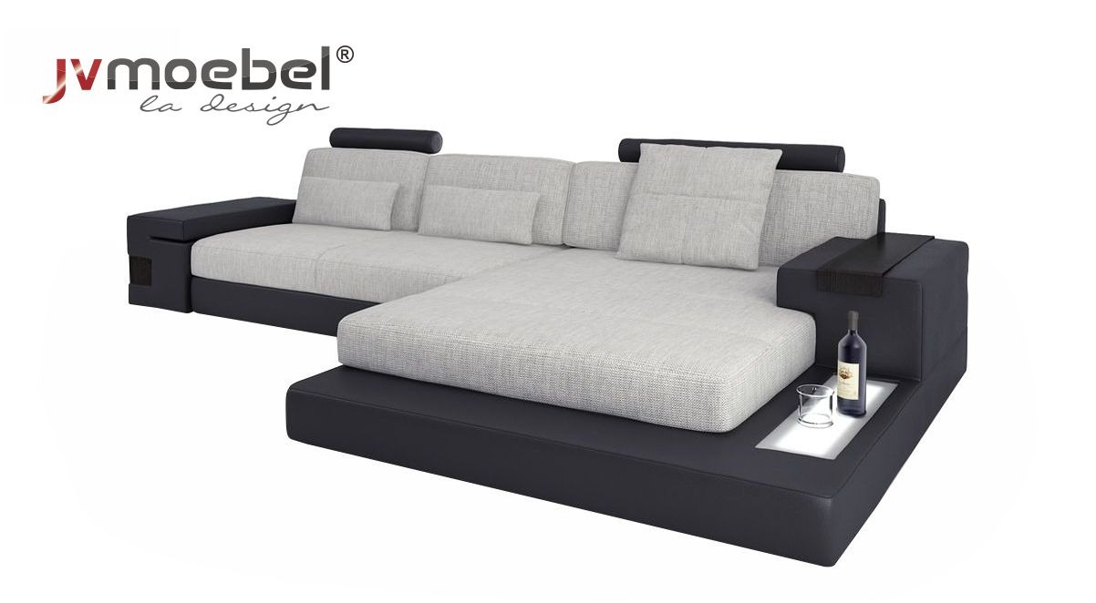 Stoff L-Form Couch Wohnzimmer Ecksofa moderne Design Textil großes Sofa Modern