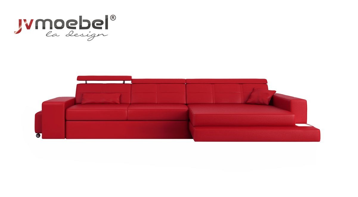 Möbel Ecksofa Leder Sofa Couch Polster Eck Sitz Wohnlandschaft L-Form Neu