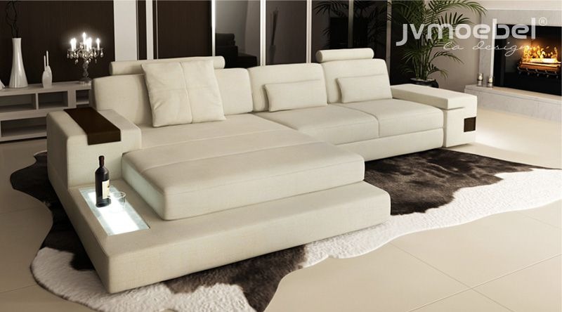 Design Couch Polster Textil Leder Eck Stoff Ecksofa L Form Sofa Couch