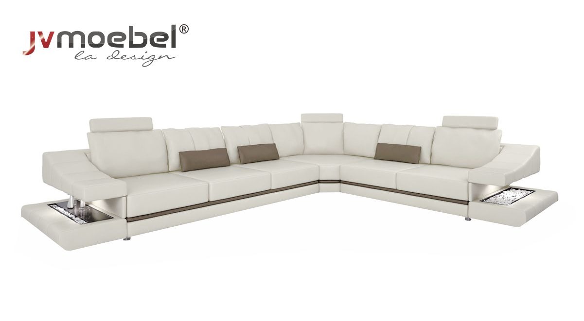 Wohnzimmer Ecksofa Schlafsofa Moderne Design Sofas Couchs Möbel Leder L-Form Neu