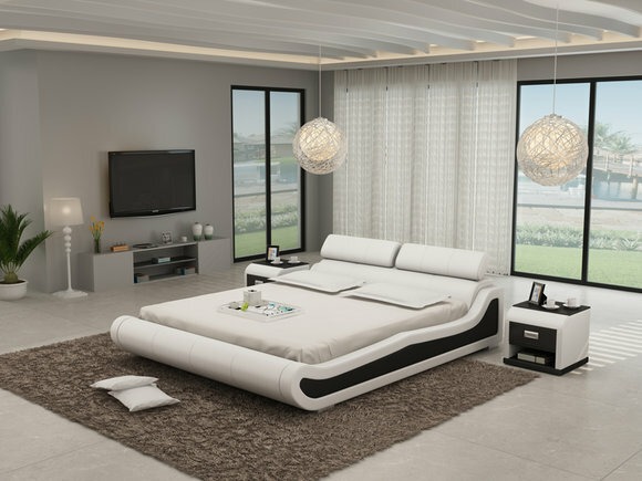 Wasserbett Hotel Doppel Bett Betten Komplett Lederbett Polsterbett Wasser LB8825