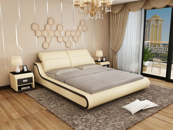 Wasserbett Hotel Doppel Bett Betten Komplett Lederbett Polsterbett Wasser LB8835