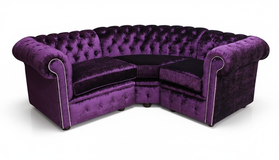 L Förmige Chesterfield Couch Polster Eck Samt Garnitur Stoff Sofa Couchen