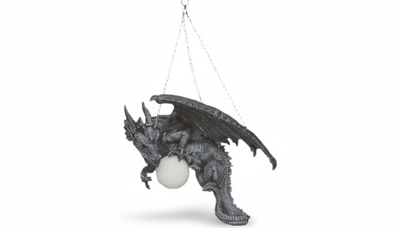 Lampe Drachenfigur Gragol Hänge Leuchte Gothik Leuchten Decken Lampen