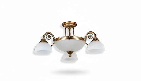 Lampen Deckenleuchter Lüster Kronleuchter Weiß Deckenlampe Glas Gold