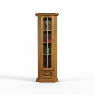 Landhaus Hochschrank Vitrine Schrank Holz Glas Schrank Vitrinen Schränke Braun