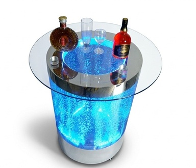Tisch Led Bar Wasser Wand Bar Theke Regal Möbel Beleuchtete Couchtisch rund Steh