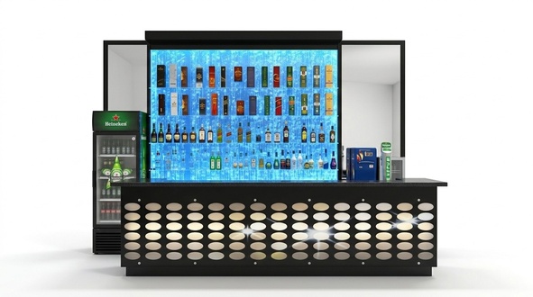 LED Regal Bar Wasser Wand Säule Beleuchtete Wasserwände Bar Theke Regal Möbel