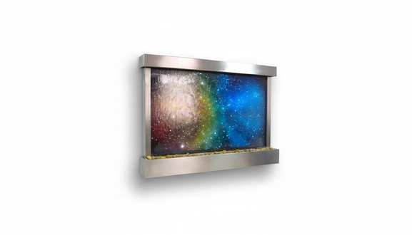 LED Wasserwand Designer Wasser Säulen Wasserfall Bild Rahmen 145x97 Water Wall