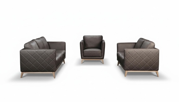 Leder Design Couch Polster Sitz 3+1+1 Garnitur Sofa Garnituren Kunstleder Sofas