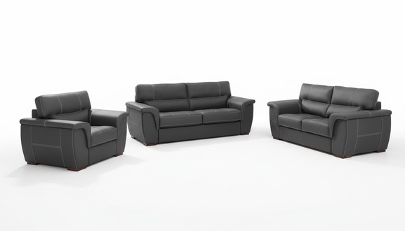 Leder Design Couch Polster Sitz Garnitur Sofa Garnituren 3+2+2 Leder Sofas Neu