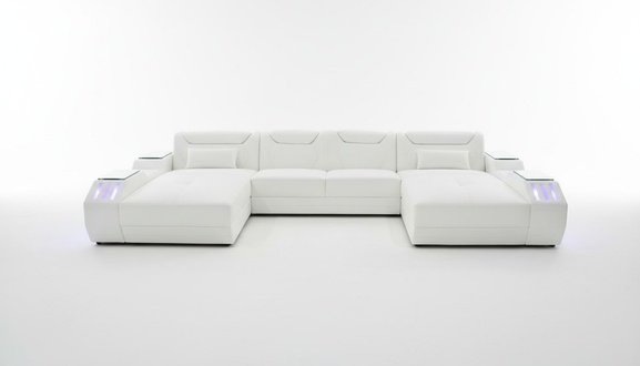 Leder Ecksofa U-förmiges Sofa Modernes Sofa Weiches Ecksofa Wohnbereich Design