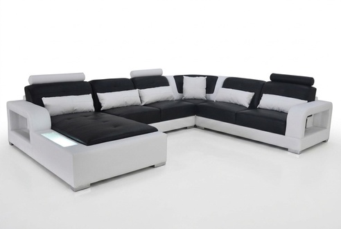 Leder Sofa Couch Wohnlandschaft Eck Garnitur Designer Modern Polster