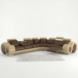 LEDER SOFA LEDERCOUCH ECKSOFA WOHNLANDSCHAFT SCHWARZ WEIß ECKCOUCH DESIGN SOFA