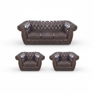 Leder Sofagarnitur Chesterfield Polstermöbel Wohnzimmer Design Sitz Möbel